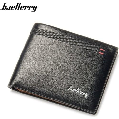 Baellerry Fashion Men Wallets Slim Purse Card Holder Minimalist Bifold Designer Small Purses Mens Wallets Money Purse for Coins