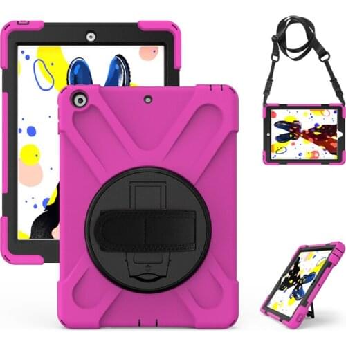 Case For ipad 10.2 2019 10.2 inch Heavy Duty Rugged Protection Cover with Kickstand Hand+Neck Strap