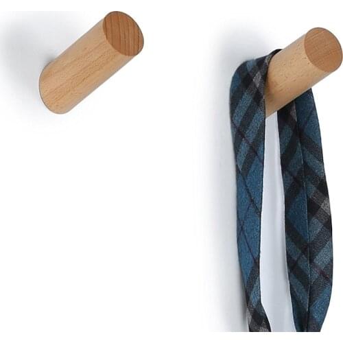 Decorative Natural Wooden Coat Hook Study Wall Mounted Clothes Scarf Hat and Bag Storage Hanger