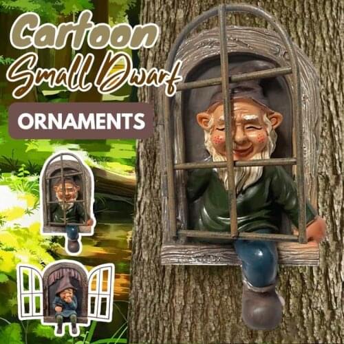 Resin Dwarf Figurines White Beard Old Man Hanging Small Ornaments For Living Room Bedroom Study Decoration Beautification