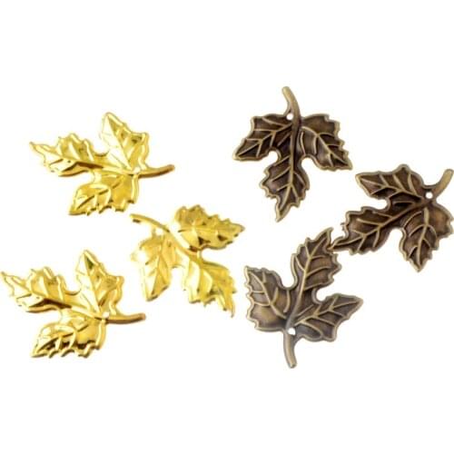Free shipping 25Pcs Filigree Leaf Decoration DIY Wraps Connectors Embellishments Findings 41x33mm