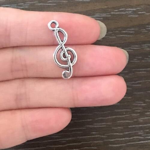 20PCS DIY Jewelry Making Treble Clef Charms Zinc Alloy Music Note Pendant Charm for Bracelets Necklaces Earrings Key Chains