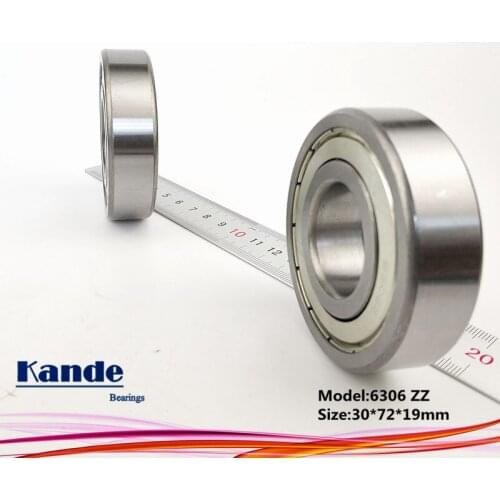 Kande 6306ZZ 2PCS ABEC-5 6306 2Z Single Row Deep Groove Ball Bearing 30x72x19 mm 6306Z Bearing