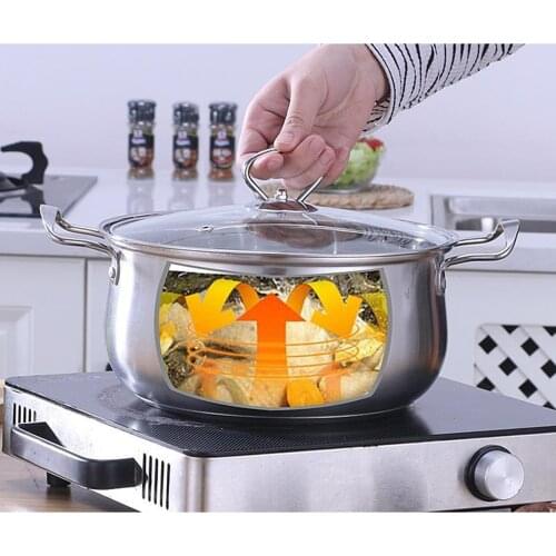 Milk Sauce Soup Pan Stock Pot Stockpot w/ Lid Non Stick Picnic Cookware 22cm