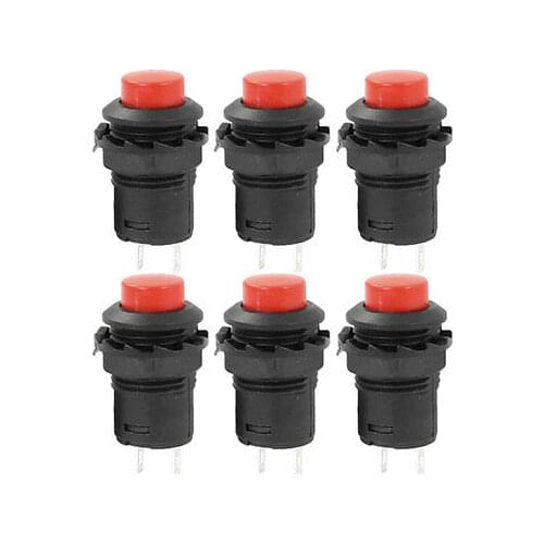 PCB Soldering Red 12mm Dia Latching Push Button AC125V 3A AC 250V 1.5A