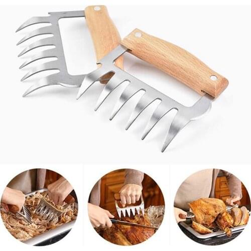 Stainless Barbecue BBQ Cooking Grill Bear Meat Shredding Claws Pulled Pork Bear Claws Steel BBQ Claws for Shredding BBQ Tools