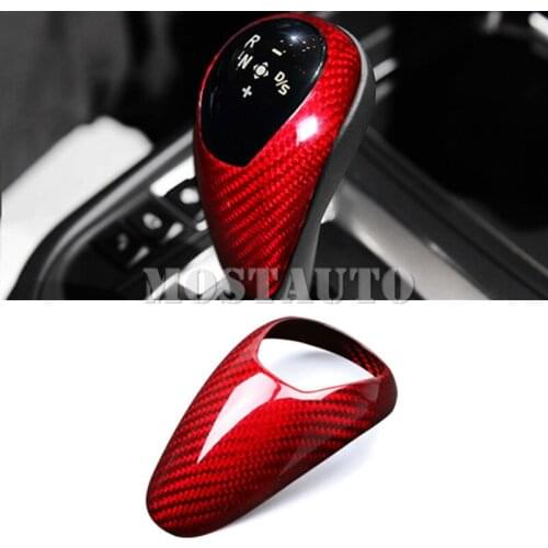 For BMW X5 M X6 M F85 F86 Carbon Fiber Console Gear Shift Knob Cover 2015-2018 1pcs Red/Black Car Accessories Interior Car Decor