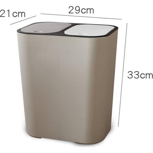 NEW Dry and Wet Classified Trash Can Household Indoor Living Room Push-Type Double Cover Trash Basket