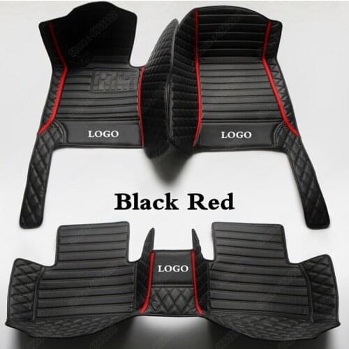 Leather Car Floor Mats Suitable for Jaguar F-TYPE XE XF XJ XJL XK E-PACE F-PACE I-PACE Auto Carpet Cove Accessories Black Red