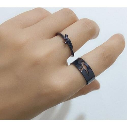 Creative Dinosaur Promise Ring for Couples Lovers Brachiosaurus Jewelry Matching Ring Alternative Engagement Ring Boyfriend Gift