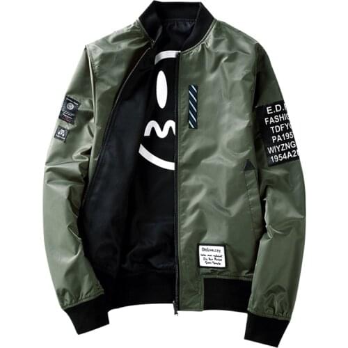 2017 New Spring Mens Fashion Bomber Jacket Two Face Wear Baseball Jackets Streetwear Kanye West Jacket Oversized Overcoat M-5XL