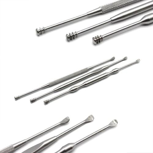 3pcs Stainless Steel Peel Ears Silver Dig Earpick Wax Remover Curette For Cleaning The Ear Earpick Spoon Clean Health Care Tool