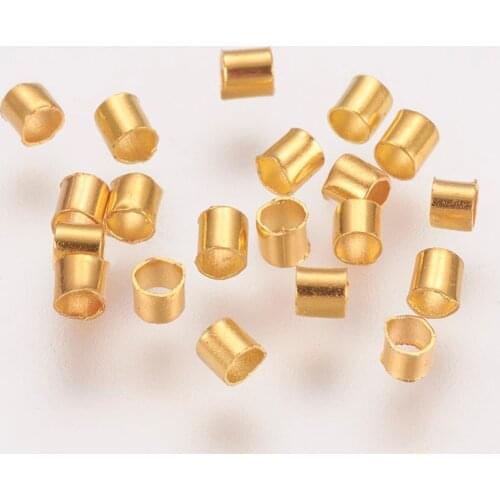 10000pc Brass Crimp Tube Beads End Bead Spacer Beads For Bracelet Jewelry Making DIY accessories 2x2x0.15mm