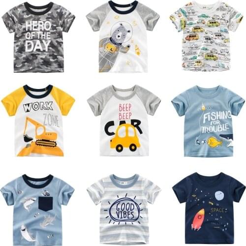 Boys Summer T-Shirts Children Clothing Casual Tops Fashion Design All Lovely Patterns Cotton