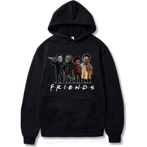 2020 Horror Friends Hoodie Men Pennywise Michael Myers Jason The Joker Black Men Hoodies