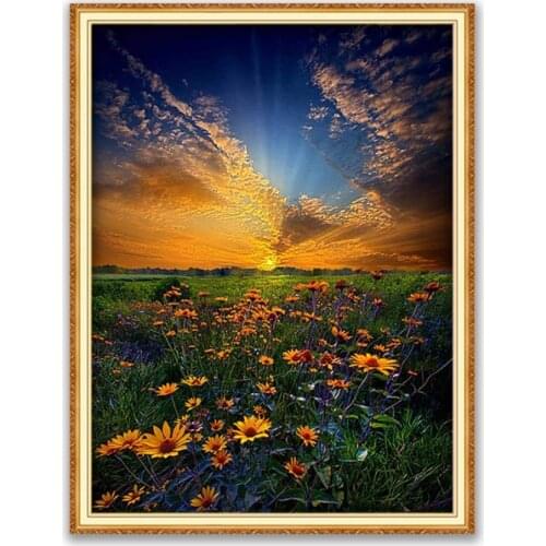 Nature DIY Cross Stitch Embroidery 11CT Kits Needlework Craft Set Cotton Thread Printed Canvas Home Decoration Hot Sell For Room