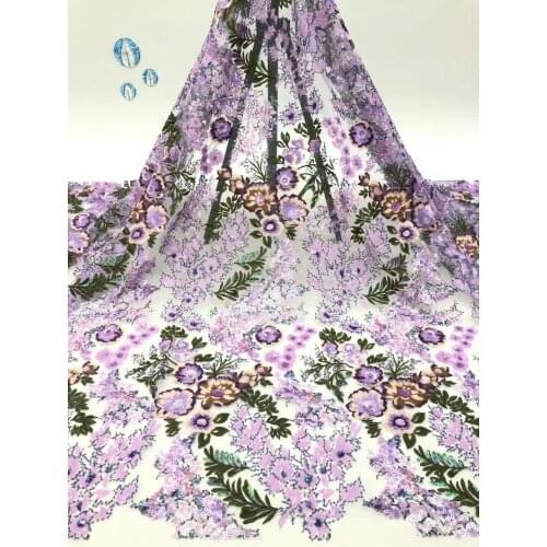 New Design SYJ-68884 French Net Fabric 5 yards Sequins Tulle Mesh Lace Fabric Material Sewing Dress for Lady