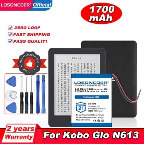 Original LOSONCOER 1700mAh For E-book Reader Kobo Glo Battery N613