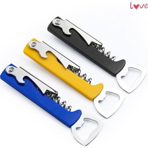 Waiter Friends Cap Opener Corkscrew Stainless Steel Metal With Plastic Handle 3 colors Wine Beer Lid Twist Off Jar Opener Claw
