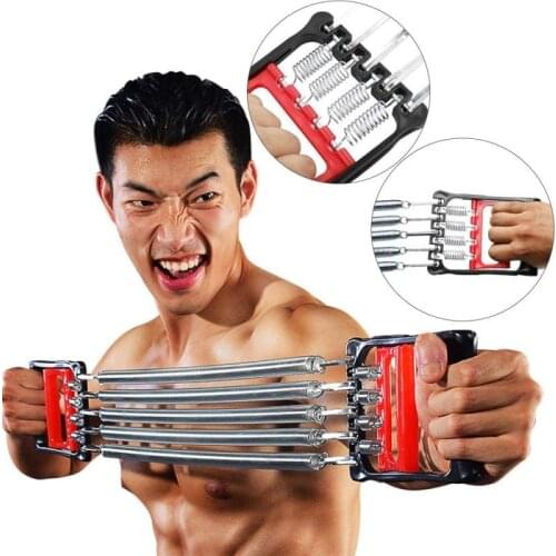 Profession Resistance Chest Expander Chest Expander Hand Gripper 5 Springs Muscle Pulling Strength Exerciser Fitness Equipment