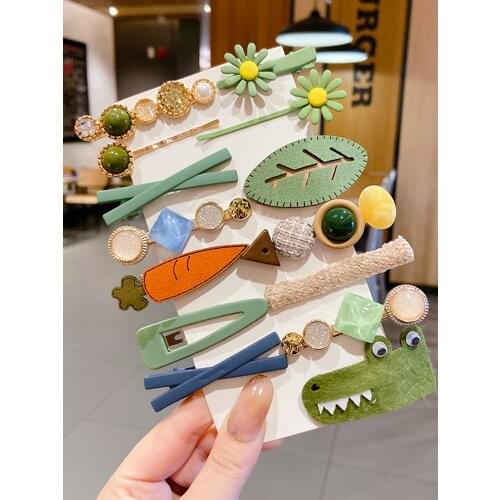 Cute Japanese female Hair Clips Pin for Women Fashion Geometric Flower Barrettes Headwear Girls Sweet Hairpins Hair Accessorie