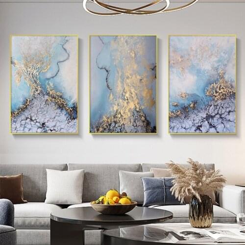 Modern Canvas Poster Watercolor Painting Prints Wall Art Lake Dry Abstract Pictures for Living room Home Decor