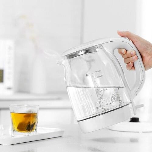 Glass electric kettle household stainless steel 304 food grade 1.7L boiling tea health high boron silicon armor