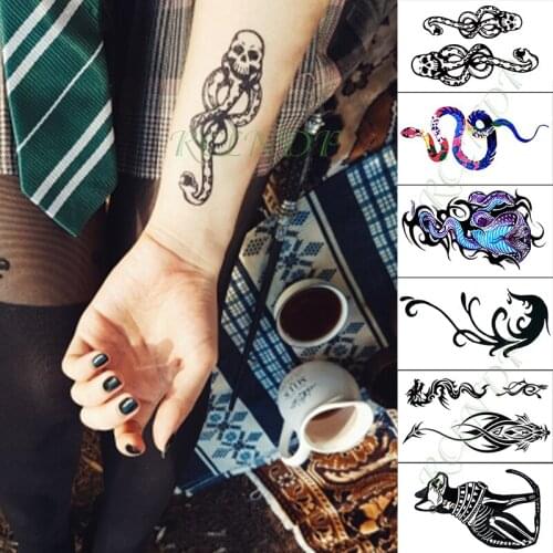 Waterproof Temporary Tattoo Sticker skull snake dragon fox dog animals tatto flash tatoo fake tattoos for men women lady