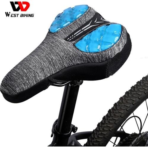 WEST BIKING 3D Silicone Bicycle Saddle Cover MTB Bike Cycling Seat Cushion Shock-proof Anti Slip Bike Saddle Cover