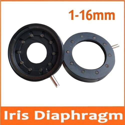 1-16mm Amplifying Diameter Zoom Optical Iris Diaphragm Aperture Condenser with 10 Blades for Digital Camera Microscope Adapter