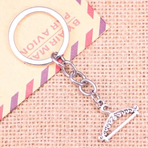 20pcs New Fashion Keychain 24x17mm hanger clothes stand Pendants DIY Men Jewelry Car Key Chain Ring Holder Souvenir For Gift