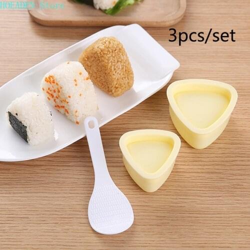 3PCS/Set DIY Sushi Mold Onigiri Rice Ball Food Press Triangular Sushi Maker Mold