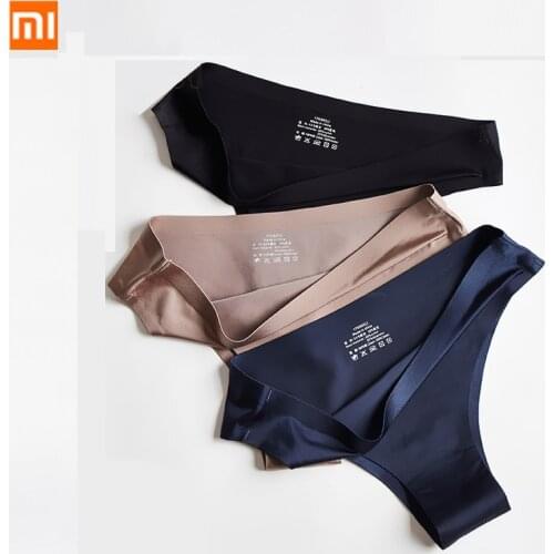 3Pcs Xiaomi Panties Briefs Panties Woman Underwear Sexy Seamless Thong T-back G-string Underpant Ice Silk Panties For Smart Life