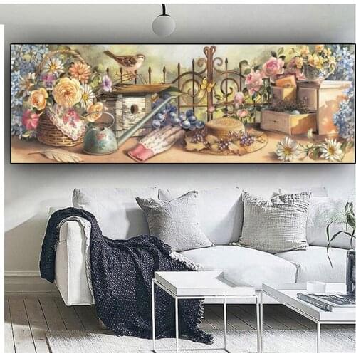 5 d Diamond Painting Square Round drill Flower Bird Vintage embroidery Diamand art painting Crystal cross stitch thread EE1690