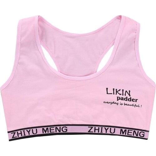 5pc/Lot Girls Bra Puberty Underwear Wireless Teenager Girls Sport Bra Chest Pad Cotton Young Girls Training Bra