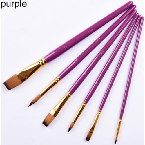 6 Pcs/Set Kids Student Watercolor Gouache Painting Pen Paint Brush Oil Painting Brushes Drawing Art Supplie Drawing Brushes