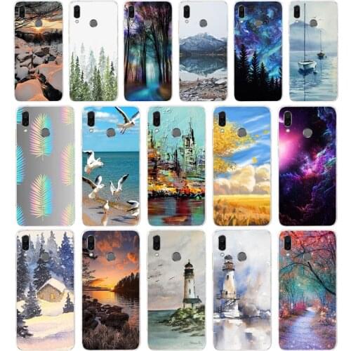 98AA Forest Art Sky Sea Tree Soft TPU Case Cover For Huawei Honor 8 8S 8X 8 Lite 9 9 Lite