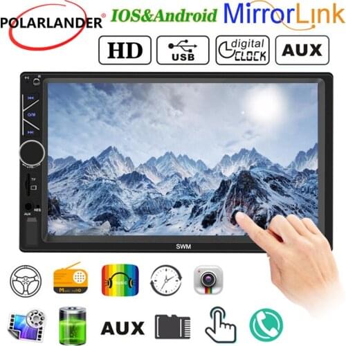 Car Radio 2 Din 7 Inch Bluetooth Multimedia MP5 Player High-Definition Mirror Link FM USB TF Card AUX Touch Screen Audio Stereo