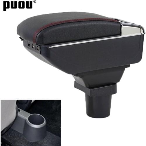 Car Armrest For Volkswagen UP Dual Layer Rotatable Armrest box Central Store Content box with ashtray Cup holder USB Interface