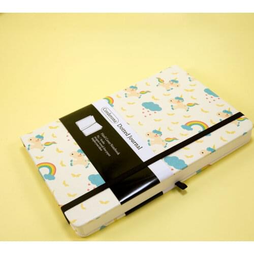 A5 Rainbow Unicorn Dotted Notebook Dot Grid Journal Hard Cover 100gsm Travel Planner Diary