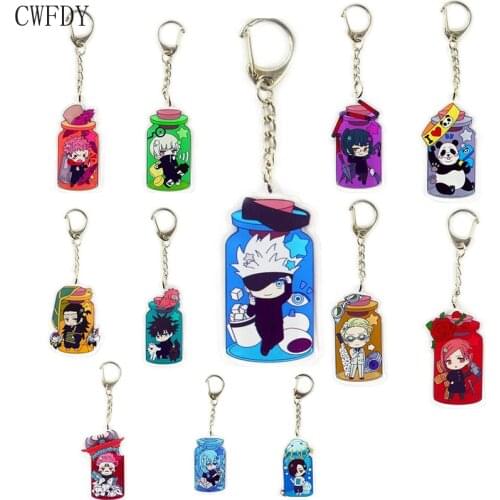 1 Sets Anime Jujutsu Kaisen Key Chain Yuji Itadori Gojo Satoru Fushiguro Megumi Cosplay Anime Figures Acrylic Keychain Wholesale