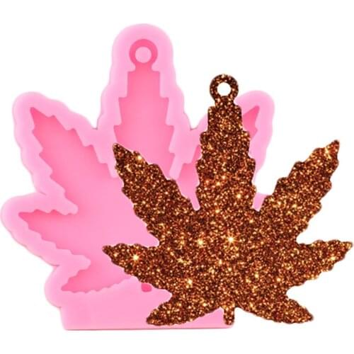 Tree Maple Leaf Shape Keychain Keyring Tag Silicone Mold DIY Craft Pendant Molds Fondant Candy Chocolate Cupcake Topper Moulds
