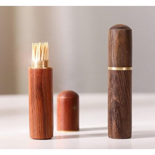 Wooden Toothpick Box Kitchen Table Decoration Mini Portable Practical Home Supplies