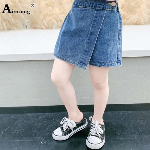 Children Jeans Blue Demin Shorts Baby Girls Single Button Shorts 2021 Summer Fashion Irregular Demin Shorts For Kids Clothing
