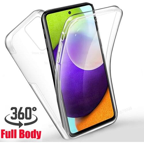 360° Full Body Double case for samsung a52 A72 Transparent soft Silicon cover samsunga52 galax a52 a 52 72 protect phone cover