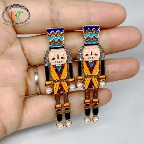 F.J4Z 2020 New Womens Enamel Earrings Cute Gentleman Statement Earrings for Club Show Brincos Bijoux Dropship