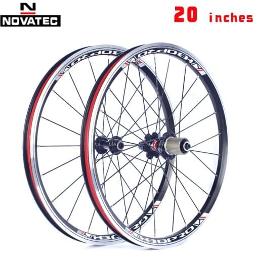 Novatec 20 inch 406 folding bicycle wheelset 451 Aluminum alloy wheels V brake 2 bearing 7-10speed 20H Bike Wheels