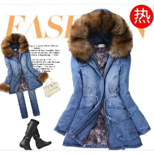 Ms High quality winter new cowboy cotton long thickening cotton - padded jacket coat of cultivate one 's morality size s m l xl