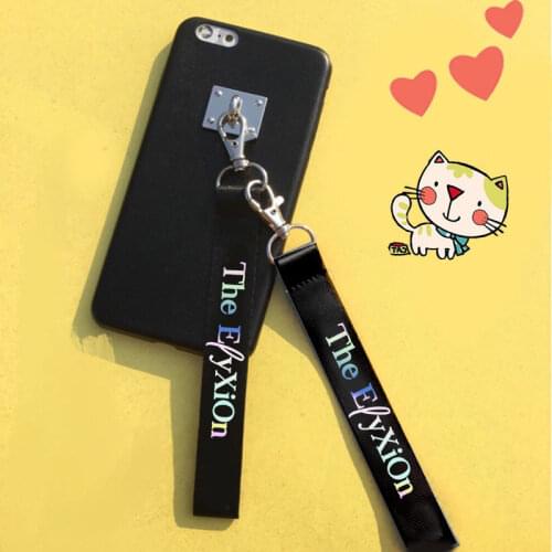 1Pc KPOP EXO Laser Lanyard Key Chain Key Strap Laser Name Cellphone Strap SEHUN CHANYEOL Ribbon Keyring Key Chain