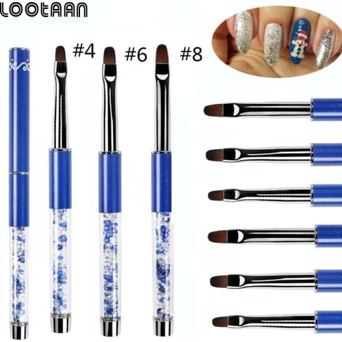 Lootaan 1 Pc UV Gel Nail Art Brush Oval Hair Nail Art Painting Drawing Brush Pen Tools French Phototherapy Manicure Art Brush